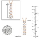 Round White Diamond 5 Stone Graduated Vertical Bar Journey Pendant For Her 1/4 CT (0.24 ctw, Color I-J, Clarity I1-I2) | 14K Rose Gold