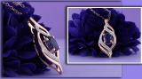 7X5mm Oval Amethyst and Round Diamond Twist Flame Pendant for her with 18 Inch Gold Chain | 14K Rose Gold