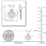 Round White Diamond Love Double Heart & Lock Keyhole Pendant for Her (0.10 ctw Color I-J Clarity I2-I3) | 925 Sterling Silver