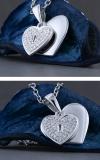 Round White Diamond Love Double Heart & Lock Keyhole Pendant for Her (0.10 ctw Color I-J Clarity I2-I3) | 925 Sterling Silver