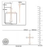White Diamonds Gothic Style Religious Unisex Cross Pendant 1/3 CT (0.34 ctw, Color I-J, Clarity I2-I3) | 10K Rose Gold