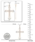 White Diamonds Gothic Style Religious Unisex Cross Pendant 1/3 CT (0.34 ctw, Color I-J, Clarity I1-I2) | 14K Rose Gold