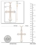 White Diamonds Gothic Style Religious Unisex Cross Pendant 1/3 CT (0.34 ctw, Color I-J, Clarity I1-I2) | 14K Rose Gold