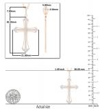 White Diamonds Gothic Style Religious Unisex Cross Pendant 1/3 CT (0.34 ctw, Color I-J, Clarity I1-I2) | 14K Rose Gold