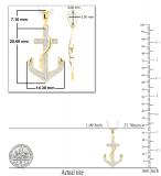 Round White Diamond Ribbon Anchor Pendant For Her (0.05 ctw, Color I-J, Clarity I2-I3) | 10K Yellow Gold