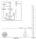 Round White Diamond Ribbon Anchor Pendant For Women (0.05 ctw, Color I-J, Clarity I2-I3) | 10K White Gold