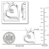 Round White Diamond Tilted Heart Pendant for Women (0.10 ctw Color I-J Clarity I2-I3) | 925 Sterling Silver
