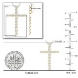 White Diamonds Faithful Cross Pendant for Women (0.24 ctw, Color I-J, Clarity I1-I2) | 14K Yellow Gold