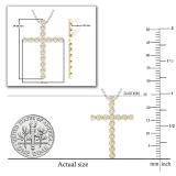 White Diamonds Faithful Cross Pendant for Women (0.24 ctw, Color I-J, Clarity I1-I2) | 14K Yellow Gold