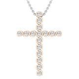 White Diamonds Faithful Cross Pendant for Women (0.24 ctw, Color I-J, Clarity I1-I2) | 18K Rose Gold