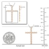 White Diamonds Faithful Cross Pendant for Women (0.24 ctw, Color I-J, Clarity I1-I2) | 18K Rose Gold