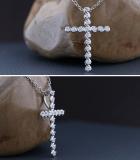 White Diamonds Faithful Cross Pendant for Women (0.24 ctw, Color I-J, Clarity I2-I3) | 925 Sterling Silver