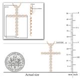 White Diamonds Faithful Cross Pendant for Her (0.24 ctw, Color I-J, Clarity I1-I2) | 18K Rose Gold