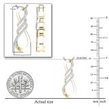 Round White Diamond Triple Twist Infinity Loop Flame Pendant for her (0.12 ctw, Color I-J, Clarity I1-I2) | 14K Yellow Gold
