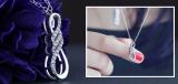 Round White Diamond Triple Twist Infinity Loop Flame Pendant for her (0.12 ctw, Color I-J, Clarity I2-I3) | 925 Sterling Silver