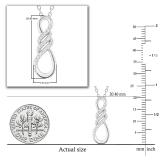 Round White Diamond Triple Twist Infinity Loop Flame Pendant for her (0.12 ctw, Color I-J, Clarity I2-I3) | 925 Sterling Silver