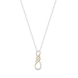 Round White Diamond Triple Twist Infinity Symbol Pendant for Her (0.11 ctw, Color I-J, Clarity I2-I3) | 10K Yellow Gold