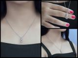 Round White Diamond Triple Twist Infinity Symbol Pendant for Her (0.11 ctw, Color I-J, Clarity I2-I3) | 925 Sterling Silver