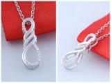 Round White Diamond Triple Twist Infinity Symbol Pendant for Her (0.11 ctw, Color I-J, Clarity I2-I3) | 925 Sterling Silver