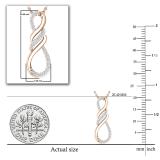 Round White Diamond Triple Twist Infinity Symbol Pendant for Women (0.11 ctw, Color I-J, Clarity I1-I2) | 18K Rose Gold