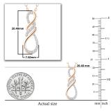Round White Diamond Triple Twist Infinity Symbol Pendant for Women (0.11 ctw, Color I-J, Clarity I1-I2) | 18K Rose Gold