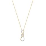 Round White Diamond Triple Twist Infinity Symbol Pendant for Women (0.11 ctw, Color I-J, Clarity I1-I2) | 18K Yellow Gold