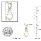 Round White Diamond Triple Twist Infinity Symbol Pendant for Women (0.11 ctw, Color I-J, Clarity I1-I2) | 18K Yellow Gold