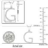 0.26 Carat (ctw) White Diamond Capital G Initial Pendant for Women with 18 Inch Silver Chain | 10K White Gold