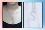 0.26 Carat (ctw) White Diamond Capital S Initial Pendant for Women with 18 Inch Silver Chain in 10K White Gold