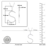 0.26 Carat (ctw) White Diamond Capital S Initial Pendant for Women with 18 Inch Silver Chain in 10K White Gold