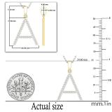 0.26 Carat (ctw) White Diamond Capital A Initial Pendant for Women with 18 Inch Silver Chain | 18K Yellow Gold