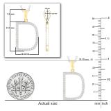0.26 Carat (ctw) White Diamond Capital D Initial Pendant for Women with 18 Inch Silver Chain | 18K Yellow Gold
