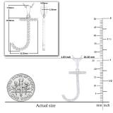 0.25 Carat (ctw) White Diamond Capital J Initial Pendant for Women with 18 Inch Silver Chain in 925 Sterling Silver