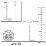 0.25 Carat (ctw) White Diamond Capital L Initial Pendant for Women with 18 Inch Silver Chain | 925 Sterling Silver