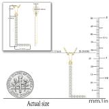 0.25 Carat (ctw) White Diamond Capital L Initial Pendant for Women with 18 Inch Gold Chain | 14K Yellow Gold