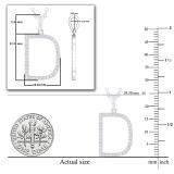 0.26 Carat (ctw) White Diamond Capital D Initial Pendant for Women with 18 Inch Gold Chain | 18K White Gold