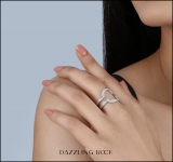 0.34 Carat (ctw) Round White Diamond Enhancer Double Guard Wrap Band Ring 1/3 CT | 10K White Gold