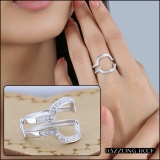 0.34 Carat (ctw) Round White Diamond Enhancer Double Guard Wrap Band Ring 1/3 CT | 10K White Gold