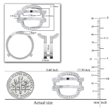 0.34 Carat (ctw) Round White Diamond Enhancer Double Guard Wrap Band Ring 1/3 CT | 10K White Gold