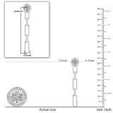 Round White Diamond Paper Clip Link Linear Drop Earrings (0.15 ctw, Color I-J, Clarity I2-I3) in 925 Sterling Silver