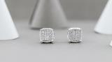 0.17 Carat (ctw) Round Diamond Cushion Shape Cluster Filigree Style Push Back Stud Earrings for Her | 925 Sterling Silver