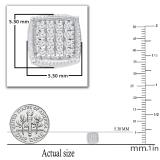 0.17 Carat (ctw) Round Diamond Cushion Shape Cluster Filigree Style Push Back Stud Earrings for Her | 925 Sterling Silver