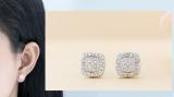 Round White Diamond Congregate Core Enclosed Borderline Fashion Screwback Stud Earrings for Her (0.10 ctw, Color I-J, Clarity I2-I3) | 925 Sterling Silver