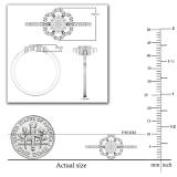 Round White Diamond Outlined Frame Flower Cluster Ring for Women ( 0.11 ctw Color I-J Clarity I2-I3) 925 Sterling Silver