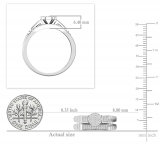 Round White Diamond Cluster Head Ribbed Shank Bridal Ring Set for Women (0.20 ctw Color I-J Clarity I2-I3) in 925 Sterling Silver