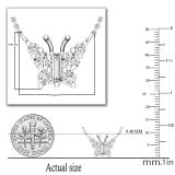 Round & Baguette Diamond Tilted Butterfly Pendant for Her (0.50 ctw., Color I-J, Clarity I1-I2) | 18K White Gold