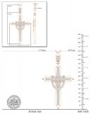 Round White Diamond Divine Cross Pendant Adorned with Diamond Studded Garland for men with 18 Inch Gold Chain 1/2 CT (0.50 ctw, Color I-J, Clarity I2-I3), 10K Rose Gold
