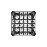0.50 Carat (ctw) Round White Diamond Iced Out Square Stud Earring for Him 1/2 CT (Only 1 Pc)| Black Plated Sterling Silver