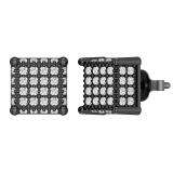 1.00 Carat (ctw) Round White Diamond Iced Out Square Stud Earrings for Him 1 CT | Black Plated Sterling Silver