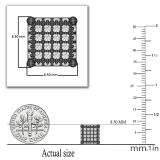 1.00 Carat (ctw) Round White Diamond Iced Out Square Stud Earrings for Him 1 CT | Black Plated Sterling Silver